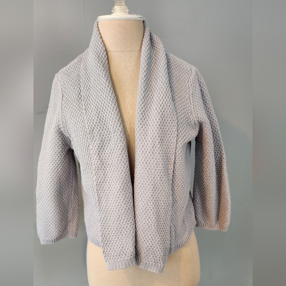 LOFT grey open front sweater. Excellent condition. Petite Large. - Picture 2 of 9